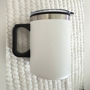 Campfire Mug White Double Wall with Clear Lid tumbler coffee mug 14oz
